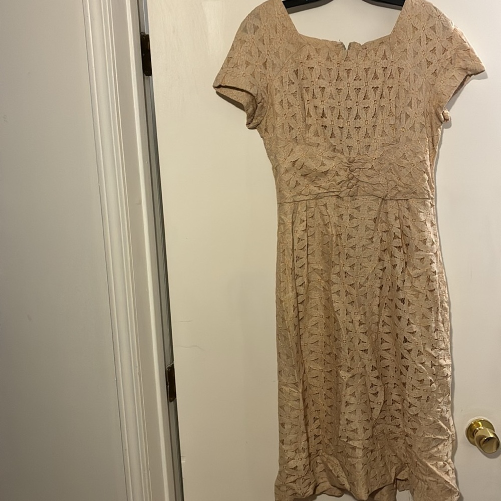 Vintage Beige Lace Wedding Dress 50’s/60’s